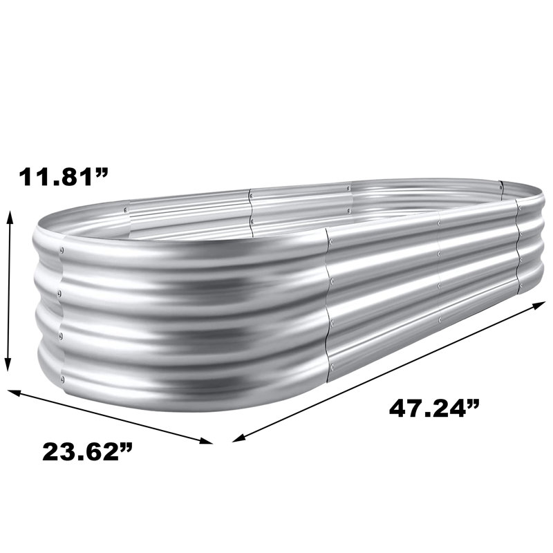 Denishia 2Pack Galvanized Raised Garden Bed Kit , Outdoor Planter Box Metal Patio Kit Planting Bed for Vegetables Flowers Herb, 6x3x2FT