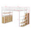 Lit mezzanine double en métal avec garde-robe de rangement-283356980