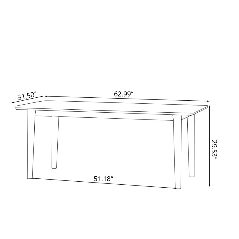 Stone Top Solid Wood Base Dining Table, 31.50" W x 62.99" L