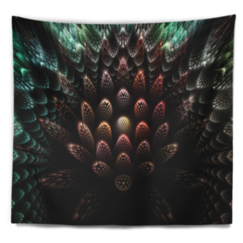 Tapisserie imaginaire fleur 3d, H 68 po x l 80 po