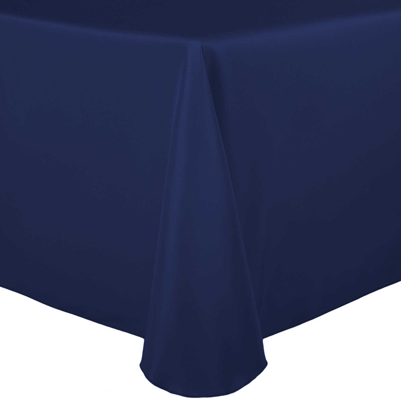 Solid Color Round Tablecloth, 1, 120" x 72", Navy