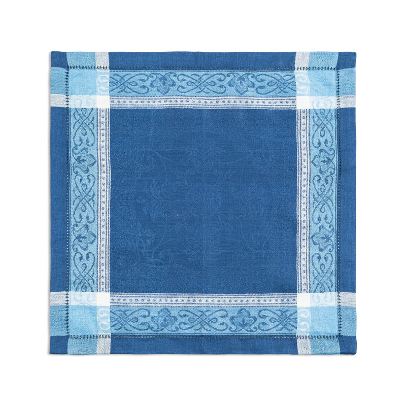 Ensemble 6 serviettes de table en lin, Nuances de bleu