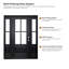 Porte contemporaine pré-suspendue en fibre de verre noire 60 po x 80 po avec deux panneaux latéraux de 12 po et verre Low-E-123515228