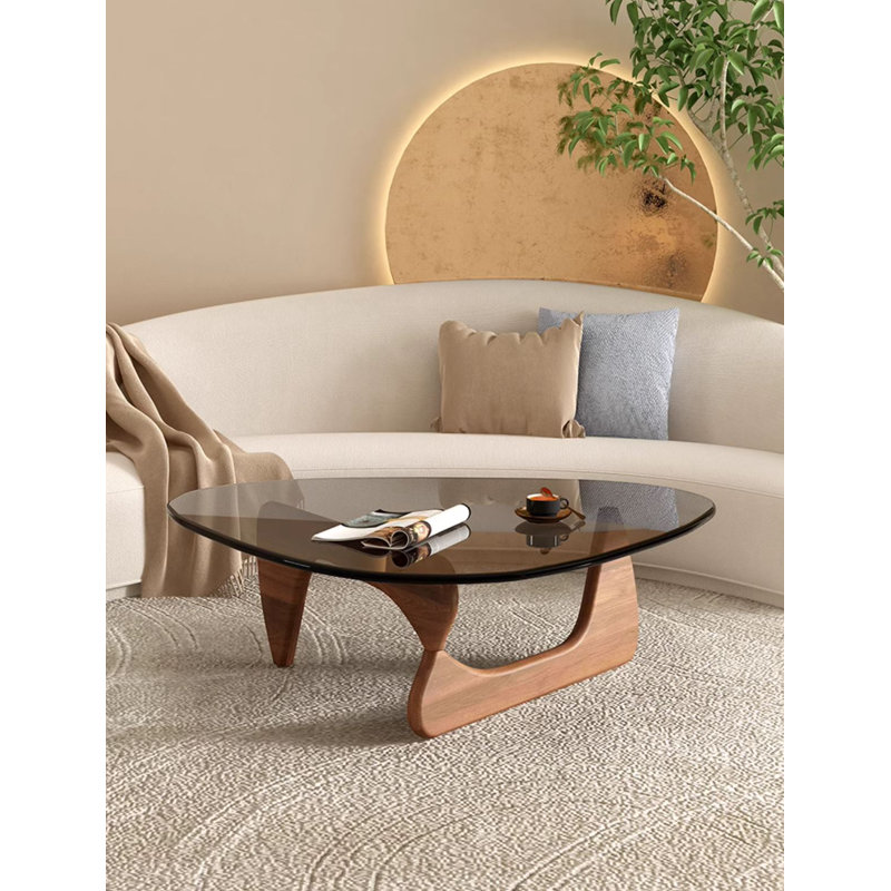 Glass Top Single Coffee Table, Natural