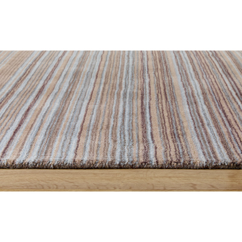 Striped Wool Hand Woven Area Rug, Rectangle 80 x 150cm