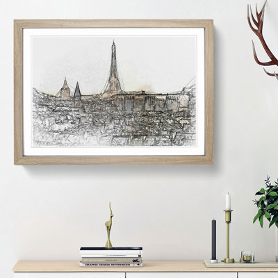 Misty Eiffel Tower in Paris France - Picture Frame Graphic Art Print