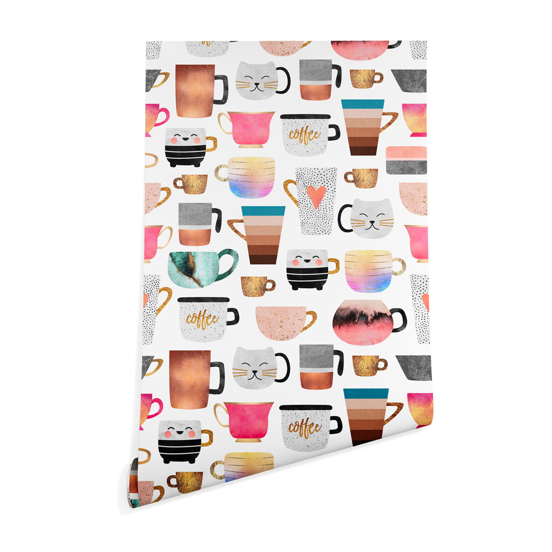 Elisabeth Fredriksson Coffee Cup Collection Matte Peel and Stick Wallpaper Panel East Urban Home 