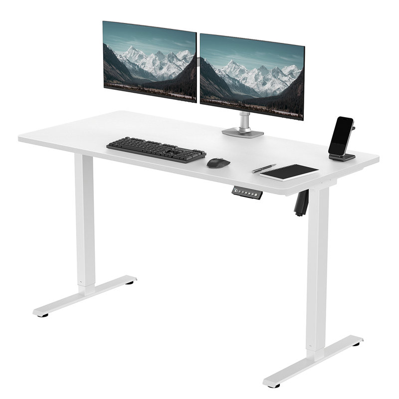  Height Adjustable Standing Desk, White, 46.3" H x 47.3" H x 23.6" D