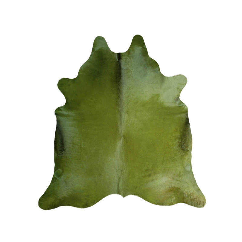 Tapis en cuir de vache teint vert