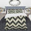 Ensemble de housse de couette moderne à chevrons beige et gris I-109156384
