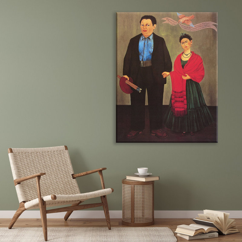 «Frida and Diego Rivera» par Frida Kahlo, toile tendue avec châssis, H 40 po x l 28 po