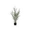 Arbre artificiel d'eucalyptus de 44 pouces, feuilles de soie verte avec pot noir