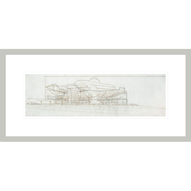 «S. C. Johnson Co. Racine WI» par Frank Lloyd Wright - impression giclée encadrée, H 10,57 po x l 21,75 po