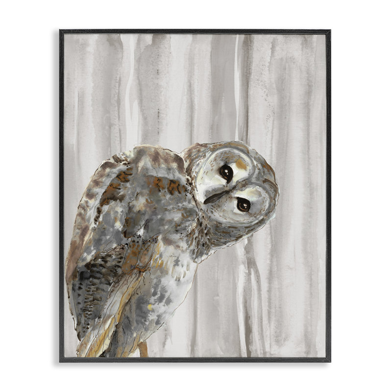 Peeking Owl's Gaze, giclée encadrée, design par Patti Mann, H 20 po x l 16 po, Giclée encadrée noir minuit