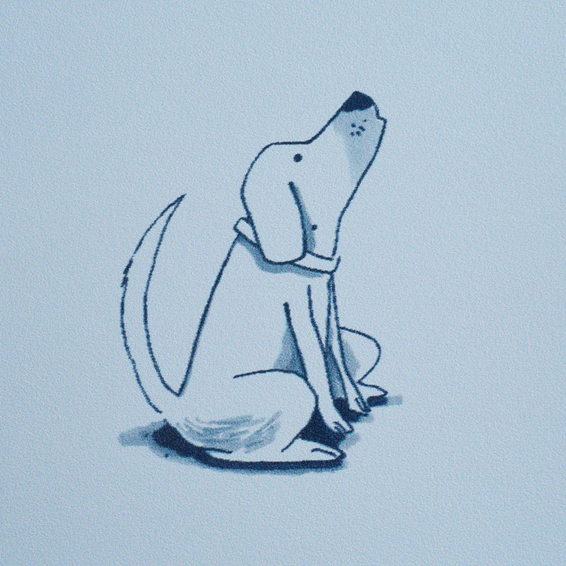 Schumacher X The New Yorker Good Dogs Everywhere Wallpaper, Sky/Navy Blue
