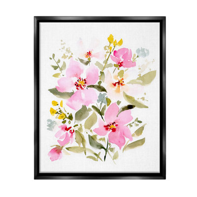 «Pink Blossom Motif Floater Frame» par Victoria Barnes sur