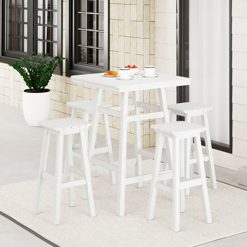 Laguna 5-Piece Square Bar Set, White