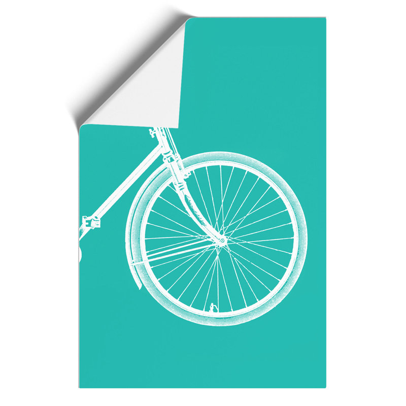 Bicycle Abstract Teal - Frameless Print, 59cm H x 42cm W x 0.1cm D