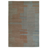 Designers Reserve Wool Striped Area Rug in Blue/Brown/Green