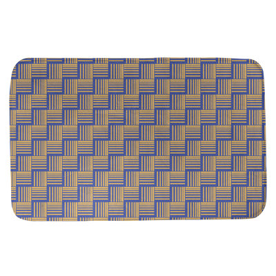 Tapis de bain géométrique antidérapant rectangulaire à rayures baskettressées