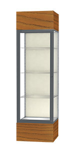 Keepsake Series 80'' H x 24'' W Display Cases Aluminum with Wood Base