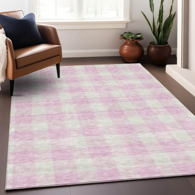 Premium Machine Washable Prisco Pink Rug