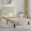 Lit plateforme tapissier Candelaria avec tête de lit capitonnée réglable, cadre de lit en tissu de lin avec tête de lit capitonnée à boutons, aucun sommier requis, support à lattes en bois, lit tapissier moderne pour la chambre à coucher-1308152024-1284791951