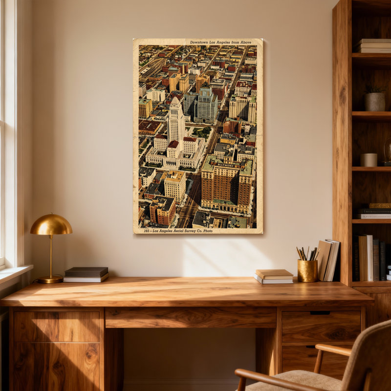 «Scenic & Cityscapes Downtown Los Angeles», impression rétro, H 18 po x l 12 po