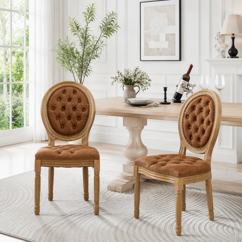 Chaise en bois massif, Orange