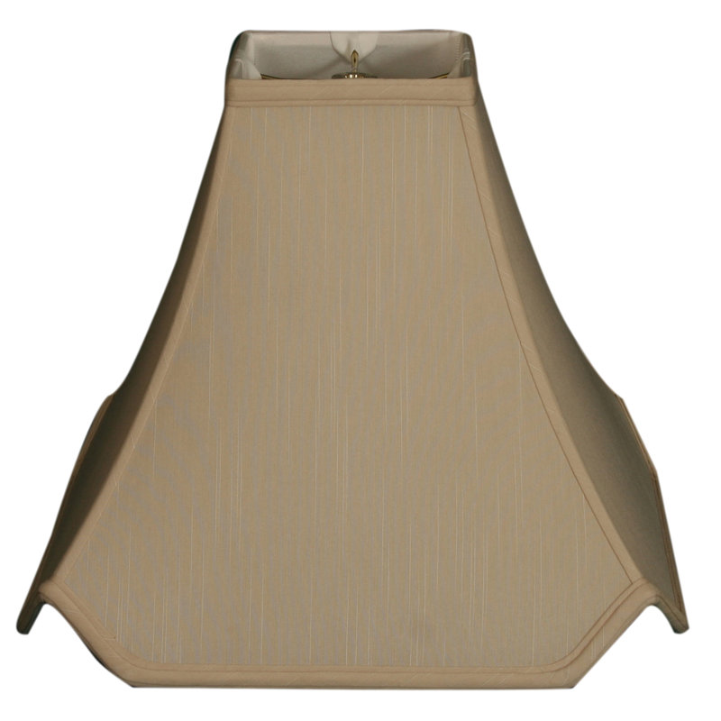 Abat-jour fantaisie en soie / shantung (araignée), Beige/Or, H 13,25 po x l 16 po x P 16 po