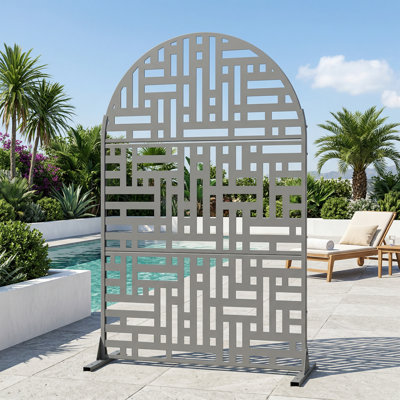 71"x47" Black Metal Outdoor Privacy Screen
