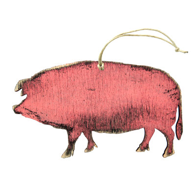 Ornement en bois rustique porc