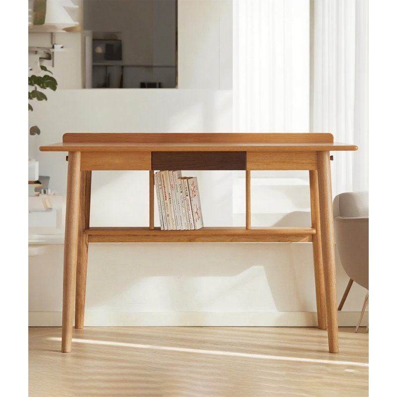 Bureau en bois massif Nordic Cherry, H 30,12 po x l 47,24 po x P 23,62 po