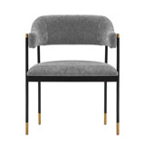 Lenahan Chenille Metal Side Chair Dining Chair