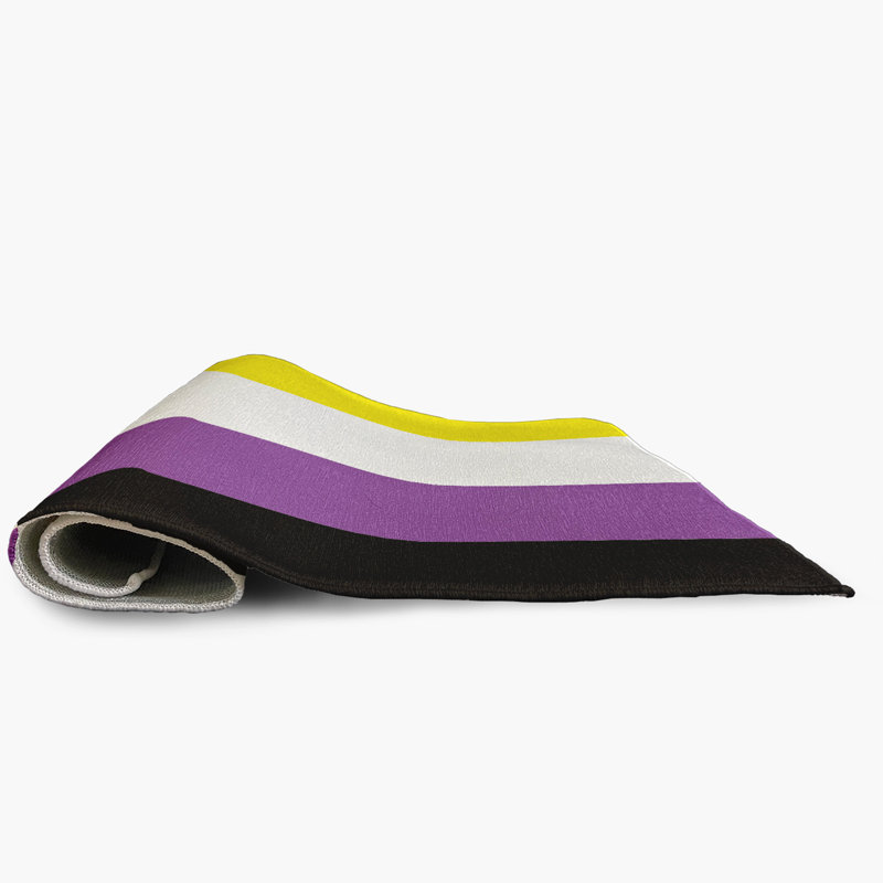 Tapis en chenille tissé à la machine Samoni - mauve / blanc / noir, Rectangle 2 pi x 3 pi