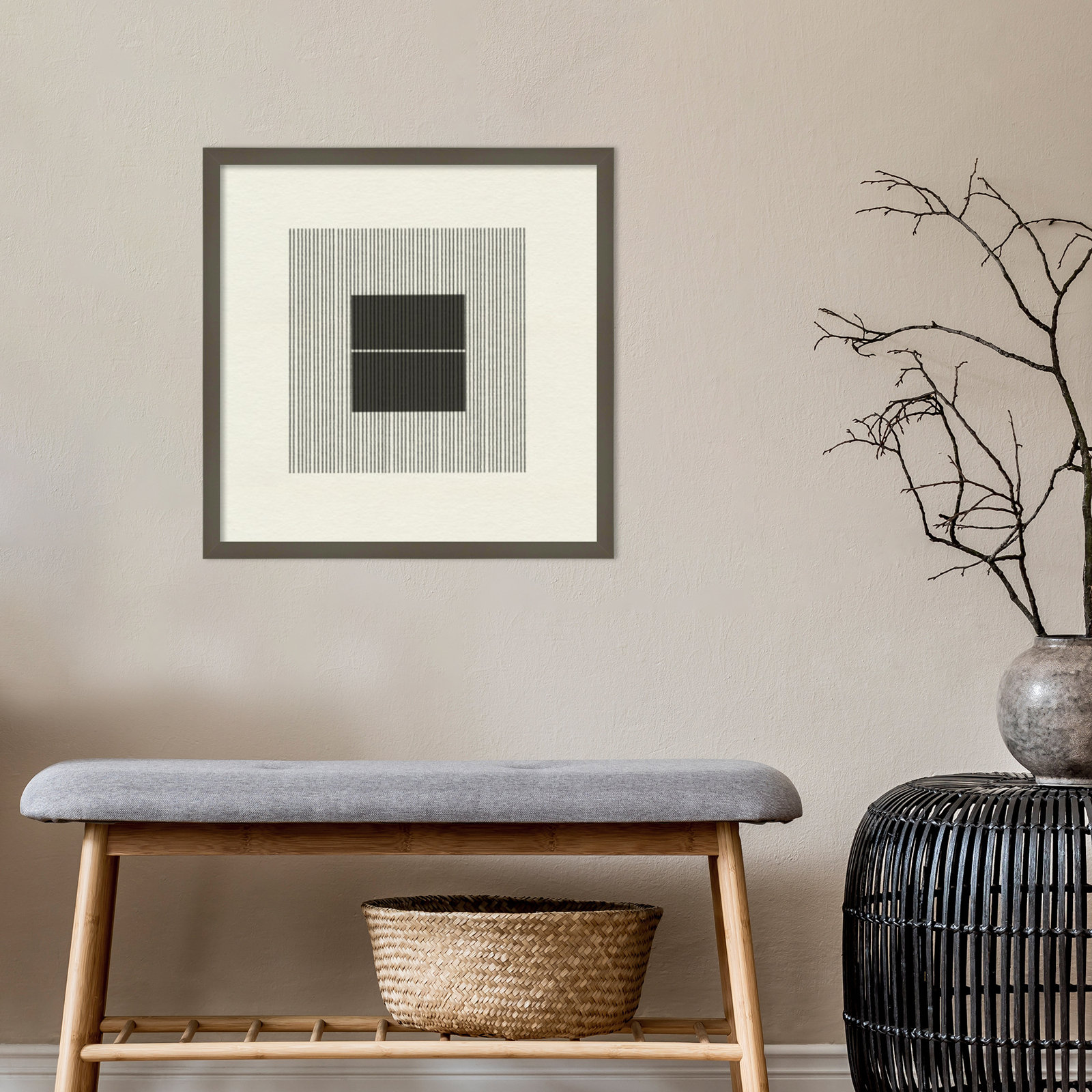 Honoring Matisse Warm by The MIUUS STUDIO, 21" H x 21" W x 1" D, Gray