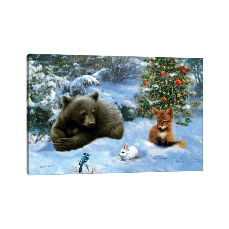 Woodland Playmates - Wrapped Canvas Print, 20.32 cm H x 30.48 cm W