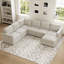 Canapé modulaire escamotable en U avec grand canapé-lit modulaire et repose-pieds avec rangement-125951390