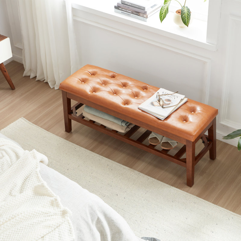 Banc de rangement Jerimey, Brun cognac