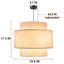 Lustre tambour 4 lumières blanc à intensité variable avec abat-jour en tissu Lustre blanc