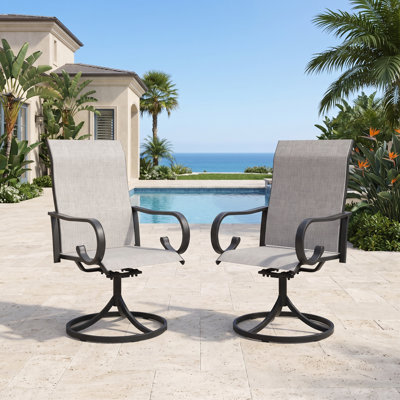 Chaise de patio d'extérieur pivotante à 360 ° recouverte de PVC