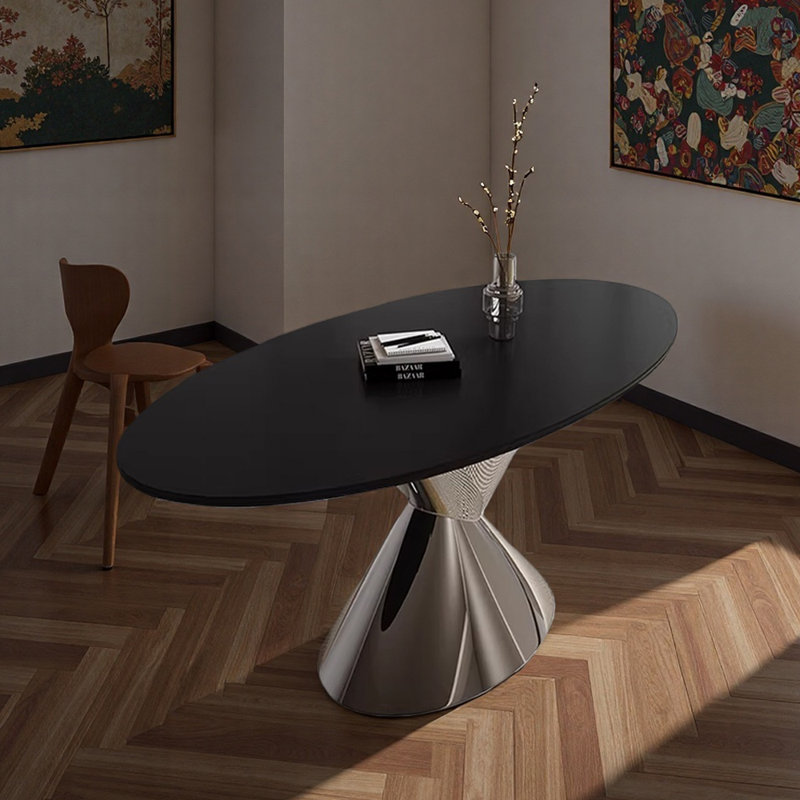 Table de salle à manger moderne et luxueuse haut de gamme, 29.52"H x 55.11"L x 31.49"W, Noir