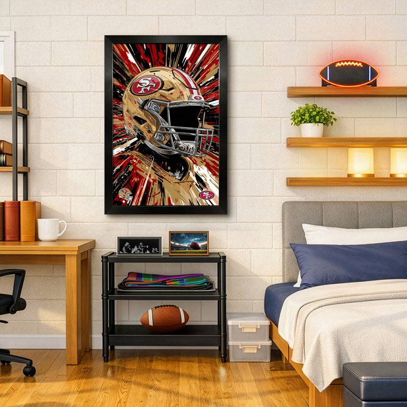 NFL BUFFALO BILLS HYPER HELMET 27"X39" FRAMED PRINT, NFL San Francisco 49Ers