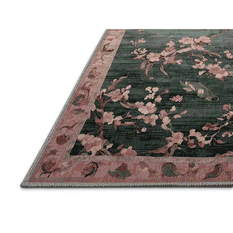 Machine Washable Gray Area Rug, Square 5'