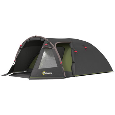 Waterproof Camping Tent with 2 Rooms, 2-4 Person Tent