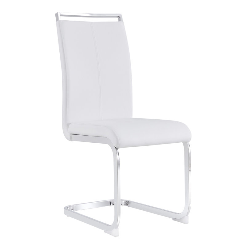 Mangano Dining Chair, White, Silver