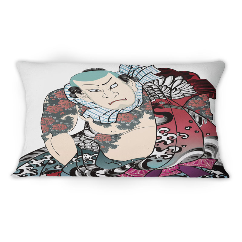 Coussin japonais à imprimé japonais - homme bohémien et éclectique 1