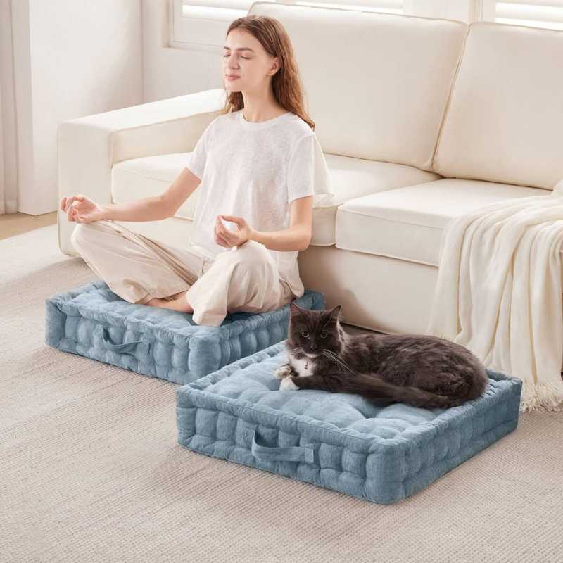 Poly Chenille Square Floor Pillow Cushion