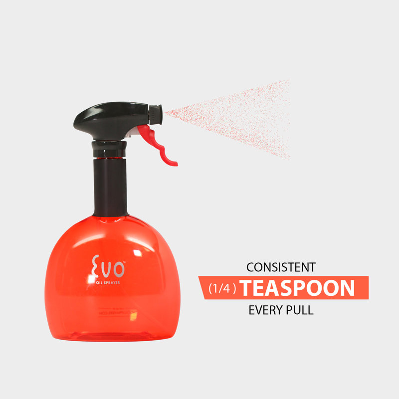 Vaporisateur d'huile Evo, sans aérosol pour l'huile d'olive et les huiles de cuisson, capacité de 18 onces, Rouge