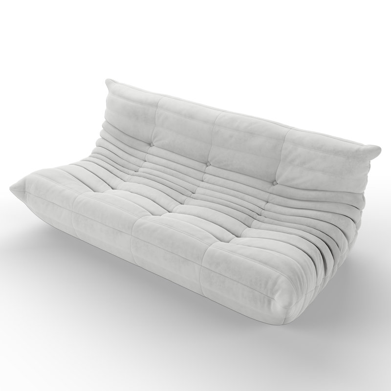 Fauteuil à billes 3 places sans accoudoirs, Microfibre / microsuède blanc